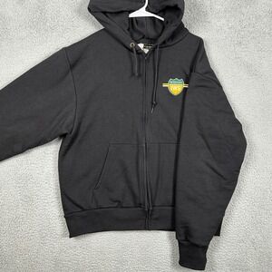 Camber Mens XL Sweatshirt Jacket Black Pocket Full Zip Hoodie Made In USA EUC